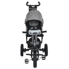 Велосипед с родительской ручкой Turbo Trike MT 1006-8, свет, музыка, пульт, светло-серый фото 14