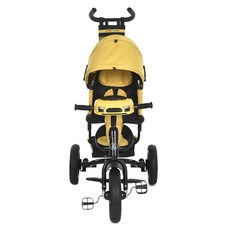 Велосипед с родительской ручкой Turbo Trike MT 1006-10, свет, музыка, пульт, желтый фото 14