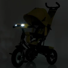 Велосипед с родительской ручкой Turbo Trike MT 1006-10, свет, музыка, пульт, желтый фото 37