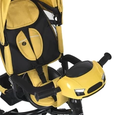 Велосипед с родительской ручкой Turbo Trike MT 1006-10, свет, музыка, пульт, желтый фото 41