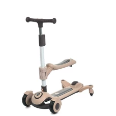 Детский самокат с ручкой Prof1 Kids JR 3-127-BRN коричневый, 5 в 1, складной фото 14