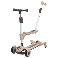 Детский самокат с ручкой Prof1 Kids JR 3-127-BRN коричневый, 5 в 1, складной фото 21