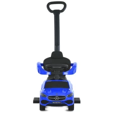 Детская каталка - толокар 668 L-4 синяя, Mercedes, с родительской ручкой фото 14