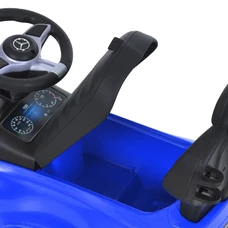 Детская каталка - толокар 668 L-4 синяя, Mercedes, с родительской ручкой фото 41