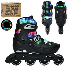 Детские ролики A 4158-L-B черные, размер 39-42, раздвижные