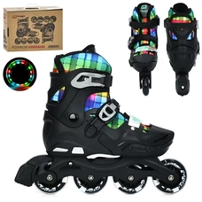 Детские ролики A 4158-M-B черные, размер 35-38, раздвижные