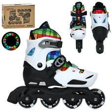 Детские ролики A 4158-M-W белые, размер 35-38, раздвижные