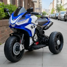 Мотоцикл для детей M 6267 EL-4 синий, 2 мотора 35W, музыка, свет