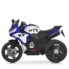 Мотоцикл для детей M 6267 EL-4 синий, 2 мотора 35W, музыка, свет фото 37