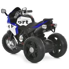 Мотоцикл для детей M 6267 EL-4 синий, 2 мотора 35W, музыка, свет фото 41