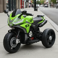 Мотоцикл для детей M 6267 EL-5 зеленый, 2 мотора 35W, музыка, свет фото 21