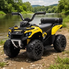 Детский квадроцикл на аккумуляторе M 6286 EBLR-6 желтый, пульт управления 2,4G фото 14