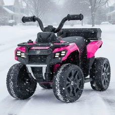 Детский квадроцикл на аккумуляторе M 6286 EBLR-8 розовый, пульт управления 2,4G