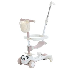 Детский самокат - беговел JR 3-142-W белый, 5 в 1, с родительской ручкой