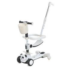 Детский самокат - беговел JR 3-142-B черный, 5 в 1, с родительской ручкой