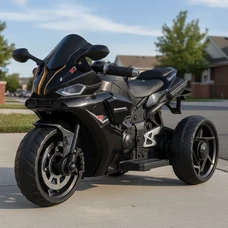 Детский мотоцикл M 5823 ELS-2 черный, автопокраска, музыка, свет