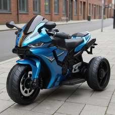 Детский мотоцикл на аккумуляторе M 5823 ELS-4 синий, автопокраска, музыка, свет