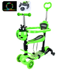 Детский самокат JR 3-101-GR зеленый, Maxi, 5 в 1, беговел