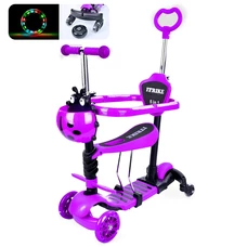 Детский самокат JR 3-101-V фиолетовый, Maxi, 5 в 1, беговел