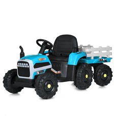 Детский трактор M 5733 EBLR-4 синий, с прицепом, пульт управления фото 37