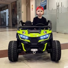 Детский электромобиль багги M 6075 EBLR-5 (24V) зеленый, двухместный, 4 мотора фото 16