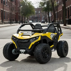 Детский электромобиль багги M 6075 EBLR-6 (24V) желтый, двухместный, 4 мотора