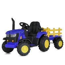 Детский электромобиль трактор M 5852 EBLR-4 синий, с прицепом, пульт управления фото 11