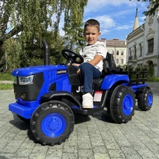 Детский электромобиль трактор M 5852 EBLR-4 синий, с прицепом, пульт управления фото 21