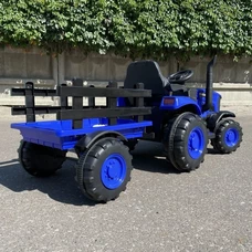 Детский электромобиль трактор M 5852 EBLR-4 синий, с прицепом, пульт управления фото 41