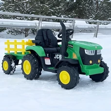 Детский электромобиль трактор M 5852 EBLR-5 зеленый, с прицепом, пульт управления