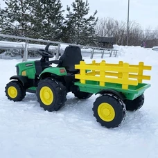 Детский электромобиль трактор M 5852 EBLR-5 зеленый, с прицепом, пульт управления фото 21