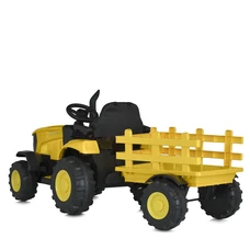 Детский электромобиль трактор M 5852 EBLR-6 желтый, с прицепом, пульт управления фото 11