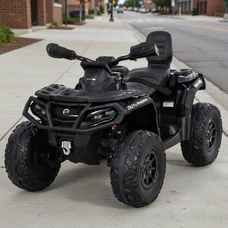 Детский квадроцикл на аккумуляторе M 6080 EBLR-2 черный, кожаное сиденье фото 18