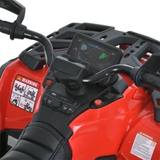 Детский квадроцикл на аккумуляторе M 6080 EBLR-3 красный, кожаное сиденье фото 92