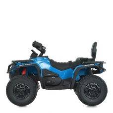 Детский квадроцикл на аккумуляторе M 6080 EBLR-4 синий, кожаное сиденье фото 41