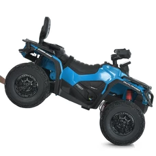 Детский квадроцикл на аккумуляторе M 6080 EBLR-4 синий, кожаное сиденье фото 54
