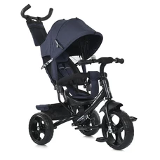 Трехколесный велосипед для детей Turbo Trike MT 1005-9 темно-синий, с родительской ручкой