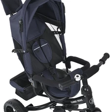 Трехколесный велосипед для детей Turbo Trike MT 1005-9 темно-синий, с родительской ручкой фото 16