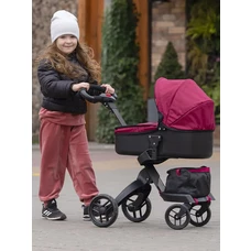 Коляска для куклы Carrello Gloria 9631A Deep red бордовая, с сумочкой фото 63