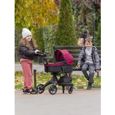 Коляска для куклы Carrello Gloria 9631A Deep red бордовая, с сумочкой фото 71