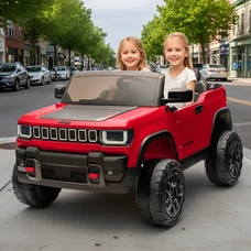 Детский электромобиль джип JJ 2500 EBLR-3 (24V) красный, двухместное сиденье фото 14