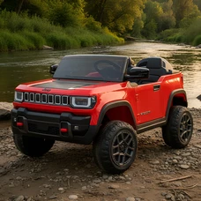 Детский электромобиль джип JJ 2500 EBLR-3 (24V) красный, двухместное сиденье фото 21