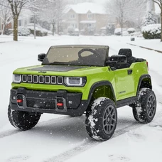 Детский электромобиль джип JJ 2500 EBLR-5 (24V) зеленый, двухместное сиденье фото 21