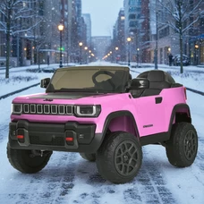 Детский электромобиль джип JJ 2500 EBLR-8 (24V) розовый, двухместное сиденье фото 14