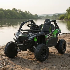 Детский электромобиль багги JS 330 EBLR-2-5 (24V) черно-зеленый, с пультом управления фото 21