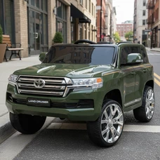 Детский электромобиль JJ 2022 EBLR-10 (24V) джип Toyota хаки, четыре мотора фото 37