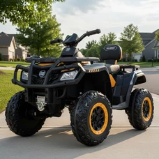 Детский квадроцикл на аккумуляторе M 4868 EL-2-6 (24V) черно-желтый, 4 мотора