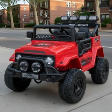 Детский электромобиль джип JJ 2122 EBLR-3 красный, мягкое сиденье