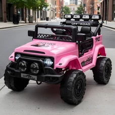 Детский электромобиль джип JJ 2122 EBLR-8 розовый, мягкое сиденье