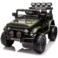 Детский электромобиль джип JJ 2122 EBLR-10 темно-зеленый, мягкое сиденье фото 14